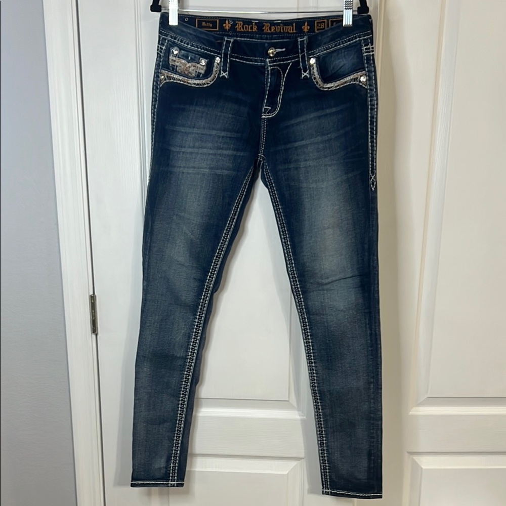 Rock Revival Blue Skinny Jeans with Sleek Fit